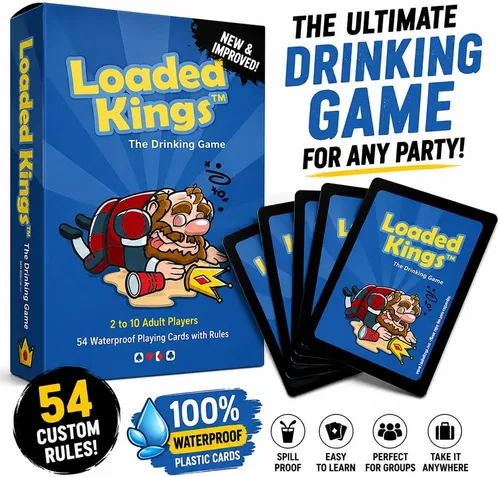 Vista 2 de Juego de cartas para beber Loaded Kings (impermeable) (versión inglés)