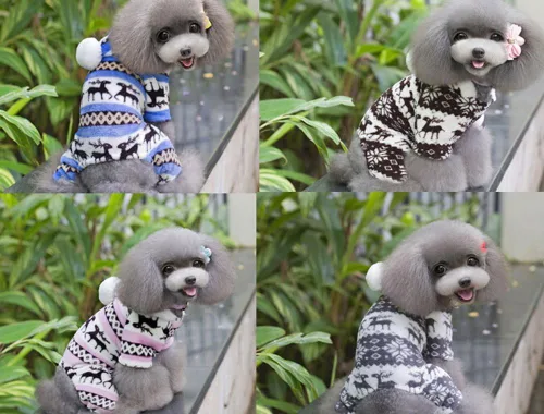 Vista 3 de enterito suave casual para perro, abrigo para perro con capucha chamarra cómoda para perros, ropa para perro, Azul