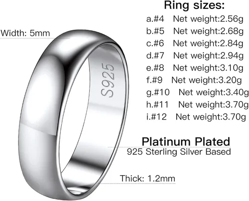 Vista 7 de Suplight Anillos entrelazados de plata de ley para mujer, anillo simple para ansiedad, anillos de polvo de estrellas lisos, anillo apilable