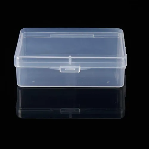 Vista 5 de Caja de almacenamiento rectangular de 3 piezas con tapas con bisagras, 3.5 x 2.7 x 1.1 pulgadas, contenedores de almacenamiento de plástico