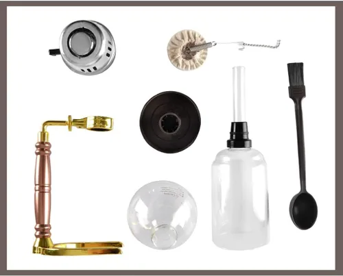 Vista 3 de JITEM Cafetera Syphon Cafetera de estilo japonés al vacío de vidrio sifón percoladores 3-5 tazas de vidrio de mesa de sifón cafetera para café o té
