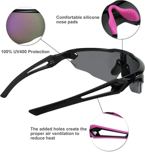 Vista 2 de Karsaer Ciclismo Deportes TR90 Gafas de sol hombres mujeres, ciclismo de montaña, escalada en roca, kayak deportes gafas