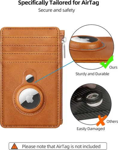 Vista 4 de Cartera delgada minimalista con bolsillo frontal, bloqueo RFID, tarjetero con ventana para identificación, 6 ranuras para tarjetas, cartera