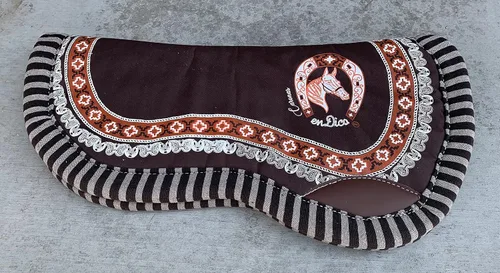Vista 4 de Charro Saddle Horse Saddle Pad, Carona para Caballo Cola De Pato, Horse Tack Rojo