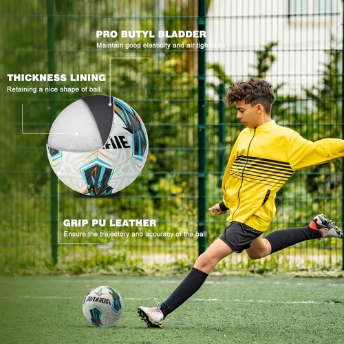 Vista 6 de Soccer Ball Size 5 for All Age Recreational or Professional Outdoor Practice, PU Official Size&Weight, Size 5 Soccer Ball for Boys Youth Adults