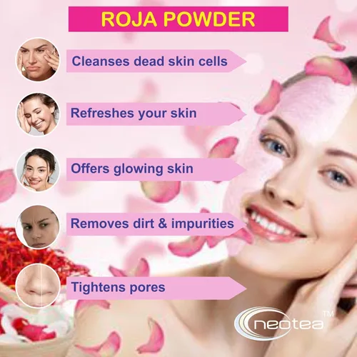 Vista 5 de Neotea Polvo comestible de pétalos de rosa Orgánico y natural Para cocinar, té de hierbas, licuados de frutas, coberturas Mascarillas faciales