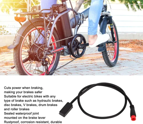 Vista 4 de Cable de sensor de freno eléctrico, sensor de freno hidráulico, resistente al agua, apagado de freno, piezas de repuesto, cable de sensor de freno E
