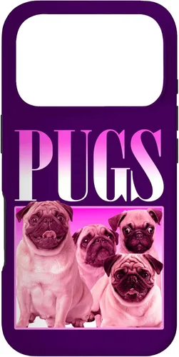 Vista 30 de iPhone 16 Pugs Bootleg Rap Lindo Pug Dog Pet Owners Retro 90's Poster Case