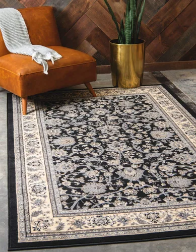 Vista 31 de Unique Loom Sialk Hill Collection - Alfombra de área Washington (6' 1" x 9' Rectángulo Burdeos/Crema)