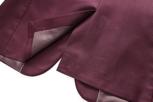 Vista 4 de MOGU Traje ajustado de 2 piezas para hombre, para baile de graduación, negocios, boda, baile (chaqueta de traje + pantalones)