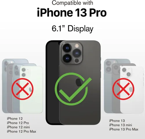 Vista 2 de VENA Funda tipo cartera compatible con Apple iPhone 13 Pro (6.1 pulgadas), vCommute (protección contra caídas de grado militar) Funda de piel