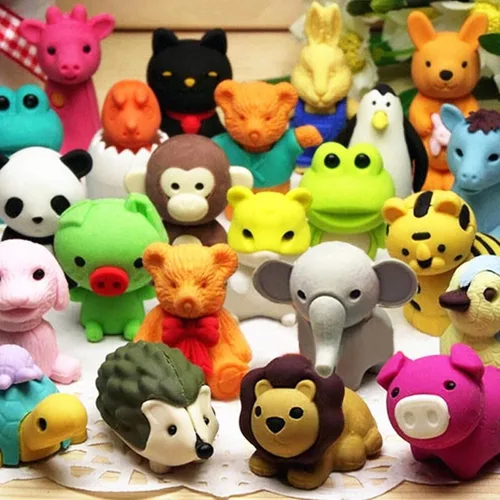 Vista 13 de URSKYTOUS 35 borradores de animales de escritorio para niños, borradores de lápices de animales, juguetes de borrador a granel, regalos para premios