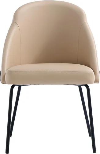 Vista 25 de Manhattan Comfort Gracie - Juego de 1 sillas de comedor modernas de piel sintética, asiento tapizado de piel sintética, patas de acero, espuma