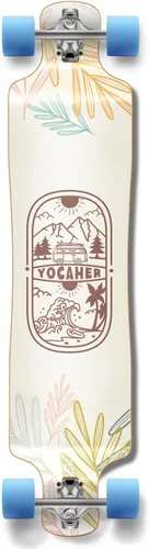 Vista 24 de Yocaher Earth Series - Patinetas completas Longboard con BlackWidow Premium 80A Grip Tape Aluminio Truck ABEC-9 Rodamiento 2.756 in Ruedas