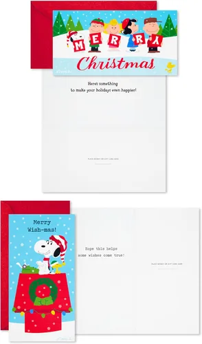 Vista 6 de Hallmark Peanuts - Juego de tarjeteros o portamonedas de Navidad, Charlie Brown y Snoopy (36 tarjetas con sobres)