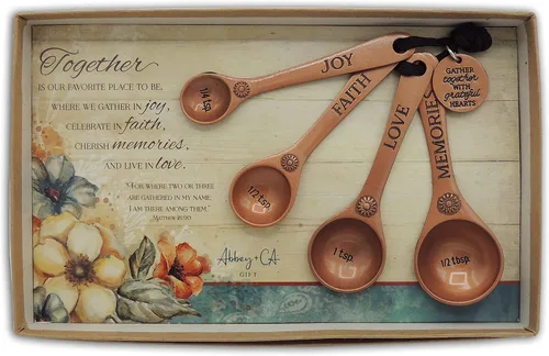 Vista 3 de Abbey & CA Gift Bless This Kitchen - Juego de 4 cucharas medidoras