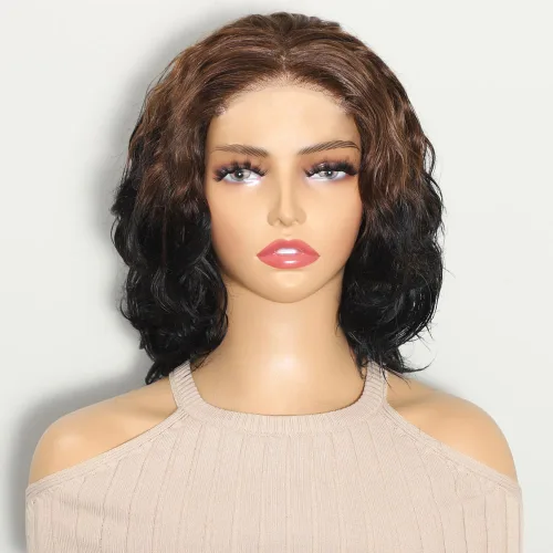 Vista 7 de Karlami Peluca de cabello humano Bob de 8 pulgadas, sin pegamento, 5 x 5 HD, con cierre de encaje, pelucas de cabello humano prearrancadas HD