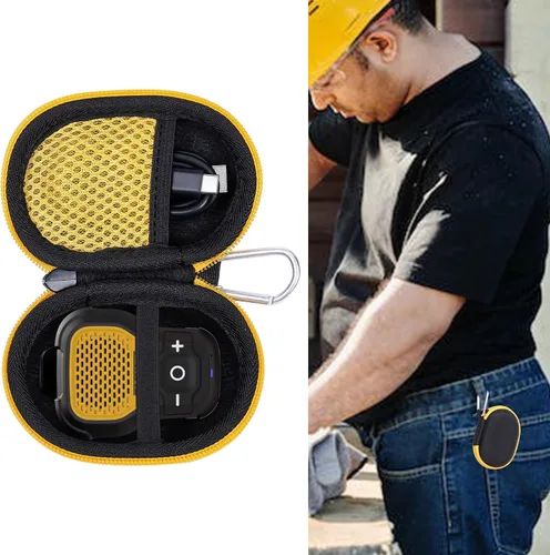 Vista 7 de khanka Reemplazo de carcasa rígida para noxgear 1.38 oz/DEWALT Jobsite (DCR008) Altavoz Bluetooth recargable USB-C (solo funda)