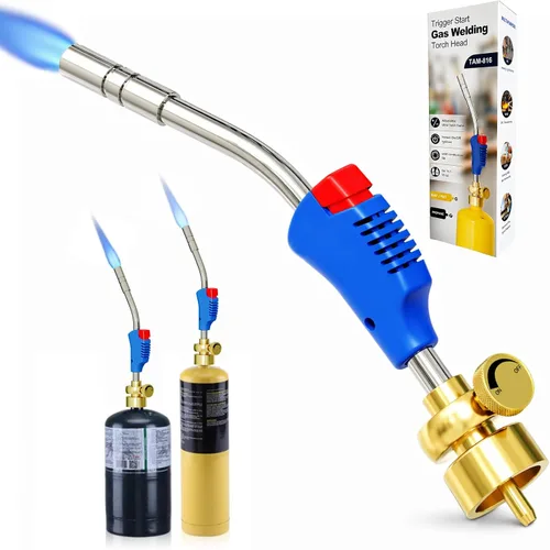 Vista 12 de 360° Swivel Propane Torch Head, Adjustable for Soldering and Brazing Dorado