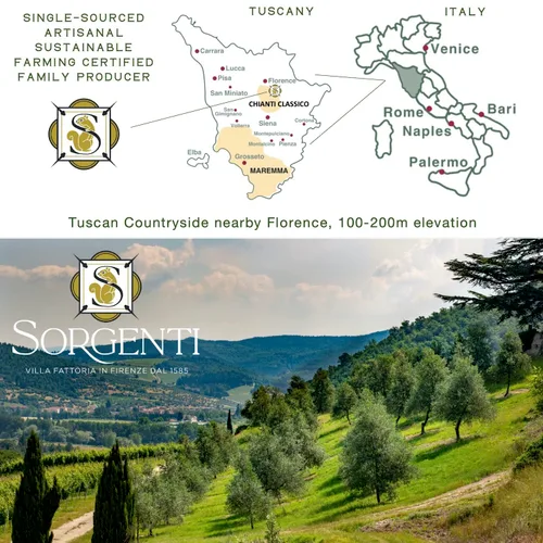Vista 4 de Laudemio Sorgenti, Aceite de Oliva Extra Virgen Rico en Polifenoles de la Toscana +650 mg/kg, Cosecha Temprana Fresca 2024-2025, Premio de Oro