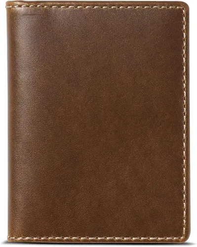 Vista 6 de HoJ Co. Cartera delgada para tarjetas Estuche para tarjetas plegable Cuero de grano completo con acabado bruñido Cartera de bolsillo frontal