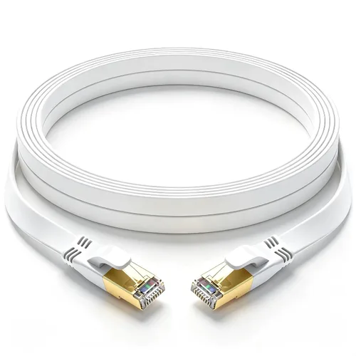 Vista 18 de Cable Ethernet Cat 8 de 3 pies, cable de red LAN de alta velocidad para exteriores e interiores, cable de conexión SFTP chapado en oro RJ45 de 40