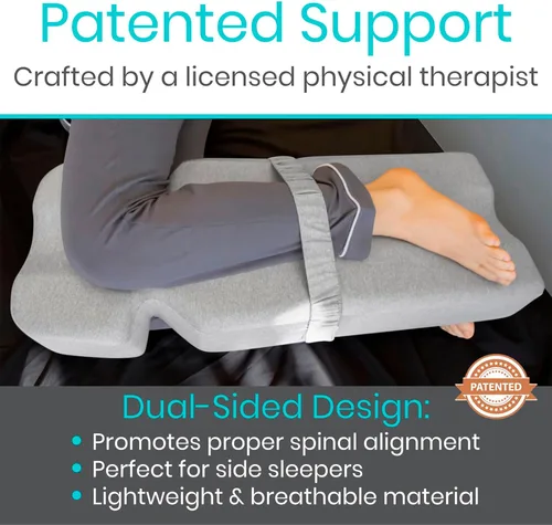 Vista 10 de Xtra-Comfort - Almohada para las piernas para dormir de lado - Almohada para el dolor de cadera para entre las piernas - Cuña de espuma