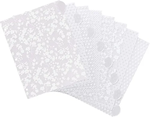 Vista 4 de Avery Divisores de plástico con borde de estilo insertable para carpetas de 3 anillas, juego de 8 pestañas, diseños blancos esmerilados surtidos, 1