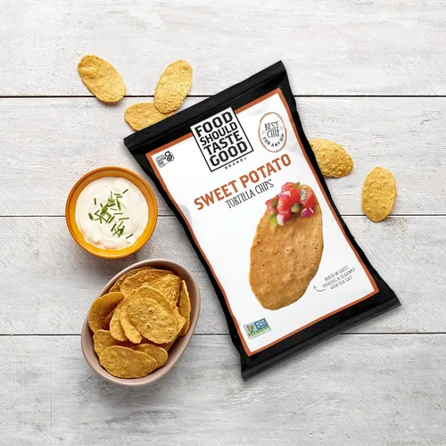 Vista 2 de Food Should Taste Good Chips de tortilla, batata, 1.5 onzas (paquete de 24)