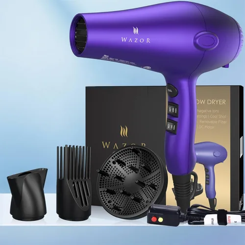 Vista 6 de Secador de pelo profesional de 1875 W, secador iónico ligero y silencioso, tecnología de cerámica turmalina para secado rápido con 2 velocidades y 3