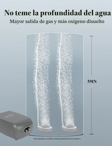 Vista 4 de UPETTOOLS Bomba de aire para acuario, color gris, bomba de aire para tanque de peces con accesorios, bomba de oxígeno de doble salida ajustable