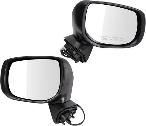 Vista 196 de TRQ Conjunto de 2 piezas de espejo lateral para conductor y pasajero, ajuste eléctrico, sin calefacción, sin memoria, color negro, compatible