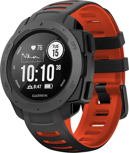 Vista 10 de NotoCity Correa de repuesto de silicona para Garmin Instinct Band compatible con Garmin Instinct 2/Solar/Tactical(negro-amarillo)