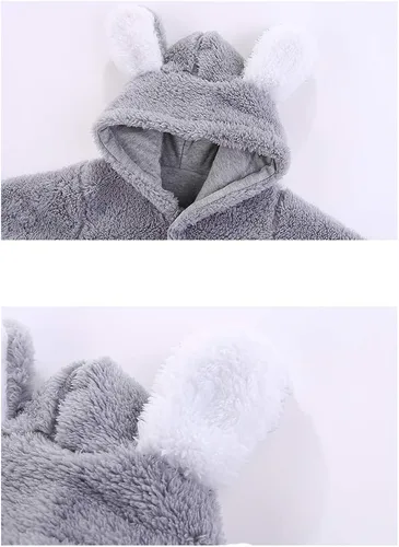 Vista 6 de VNVNE - Enterizo con capucha para recién nacido, traje para la nieve, con diseño de caricaturas, de oso, de forro felpa