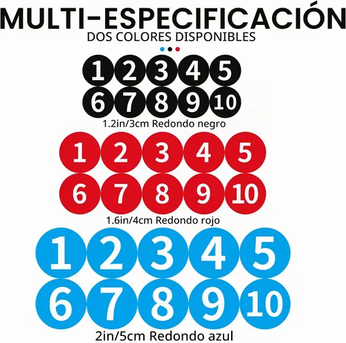 Vista 2 de Adhesivos de vinilo numerados de círculo 1-25, antidecoloración Negro1-25