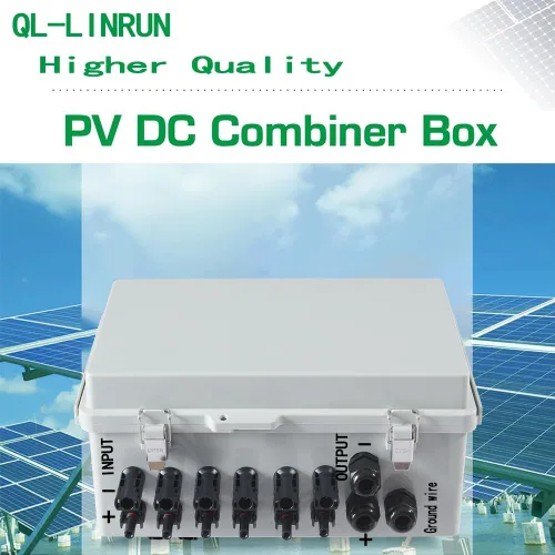 Vista 3 de Caja 15A SPD 63A del combinador del picovoltio de 6 cuerdas impermeable del tejado casero de la rejilla Salida 6 en 1, acepta cables 4AWG, sello