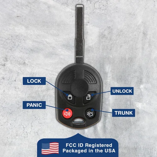 Vista 6 de KeylessOption Llavero para Ford Transit Mustang Fusion Lincoln Mercury Remote 2012, 2013, 2014, 2015, 2016, 2017, 2018, 2019, 2020, 2021, 2022, One