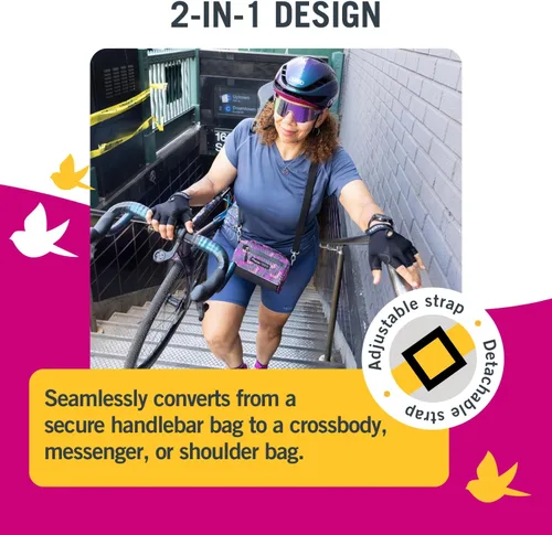 Vista 4 de Po Campo Kinga Bolsa para manubrio 2 – Canastas de almacenamiento de bicicletas duraderas e impermeables para montaje frontal, bolsas compactas