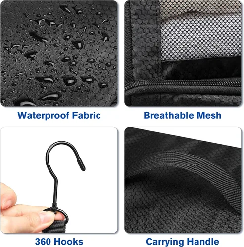 Vista 5 de ToMiss Stow-N-Go Organizador colgante de maleta, artículos esenciales de viaje, cubos de embalaje plegables para viajes, Stow-N-Go, organizador
