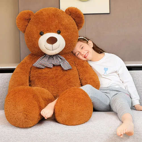 Vista 5 de SNOWOLF Oso de peluche gigante de 47 pulgadas, regalo para el Día de la Madre, oso de peluche gigante de 47 pulgadas, lindo oso suave de tamaño real