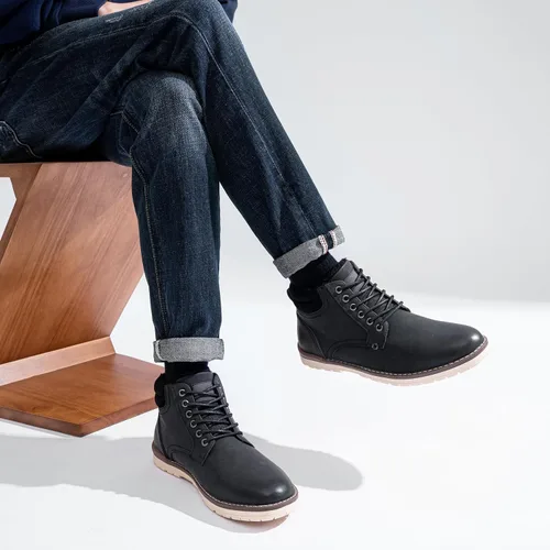 Vista 2 de Vostey - Botas de senderismo para hombre, de estilo casual, resistentes al agua, tipo chukka