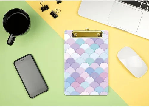 Vista 6 de Hongri Portapapeles de plástico pequeño, diseño de moda A5 para estudiantes, niños, mujeres, oficina, hogar, clip de perfil bajo, bonito