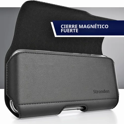 Vista 2 de Funda de cierre magnético para Samsung Galaxy S26, S25, S24, S23, S22, S21, S20, S10, S9, S8, A10e A01 - Funda de cuero para cinturón con clip