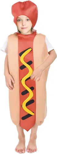 Vista 3 de Suppromo Disfraz de perro caliente de Halloween para niños pequeños y niñas Cosplay