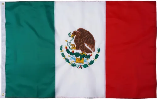 Vista 8 de Homissor Bandera mexicana Bandera de México, banderas bordadas de 3 x 5 pulgadas, rayas cosidas, banderas nacionales MX resistentes, poliéster