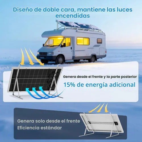 Vista 3 de ECO-WORTHY Bifacial - Cargador de energía para módulo fotovoltaico rígido