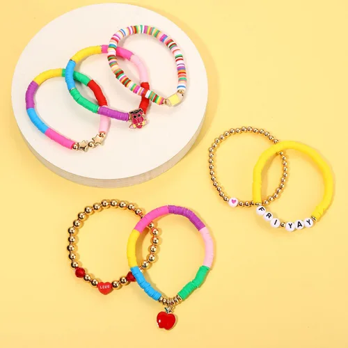 Vista 183 de Surfer Heishi - Pulseras apilables para mujer, apilables, de vinilo arcoíris, disco de arcilla, pulseras elásticas para la amistad, joyería bohemia