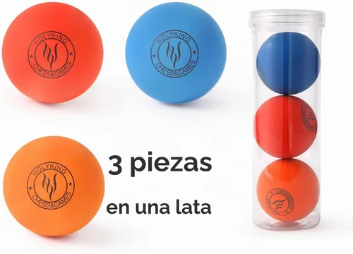 Vista 4 de HOLYKING Pelotas de tenis hinchables de goma de alto rebote 3 paquetes Azul Rojo Naranja