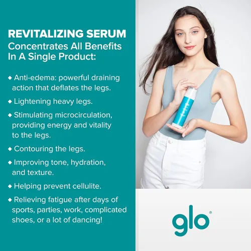 Vista 2 de Glo - Serum 910, Sérum Piernas, Loción Hidratante con Manteca de Karité, Loción Revitalizante para Piernas Cansadas, Loción Corporal Reafirmante