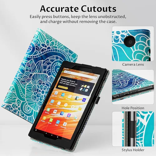 Vista 5 de VORI Funda para tableta Amazon Kindle Fire HD 10 (13ª/11ª generación 2023/2021) y Fire HD 10 Plus – Funda plegable delgada con función